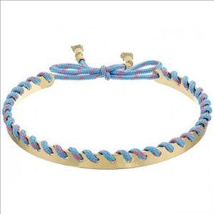 Rebecca Minkoff Rope Whipstitch Choker Gold Blue